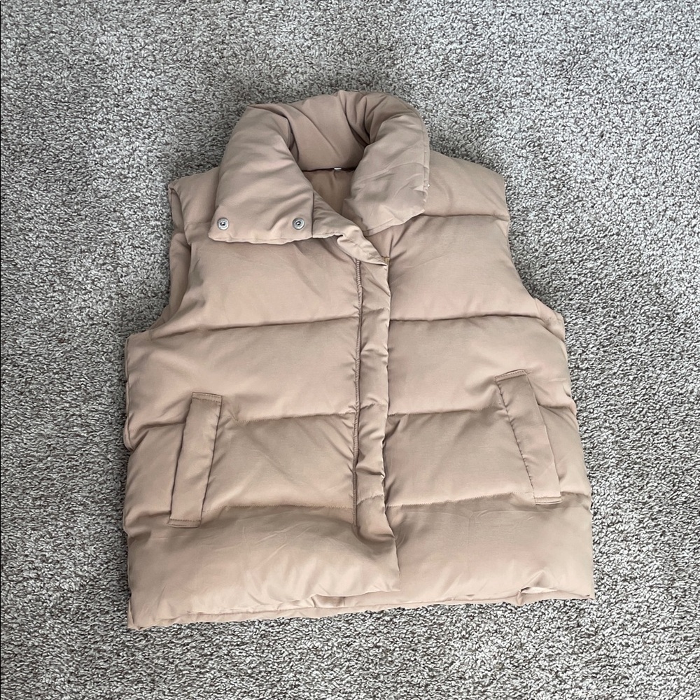 Tan Puffer Vest